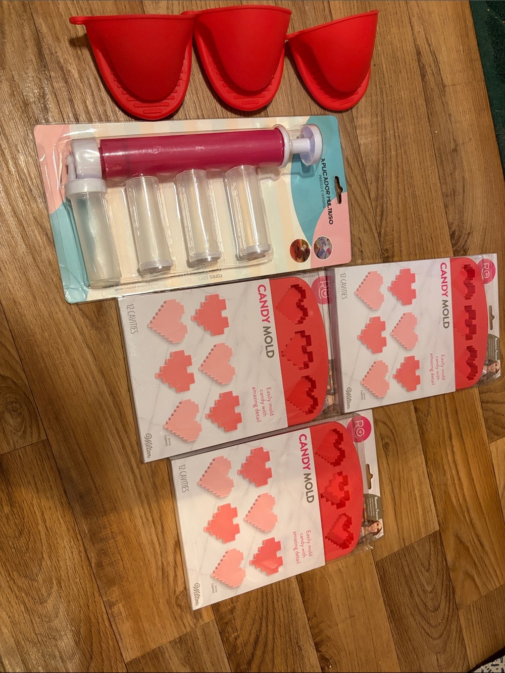 Silicone Baking Molds & Pastry Tools - Red Pink Set